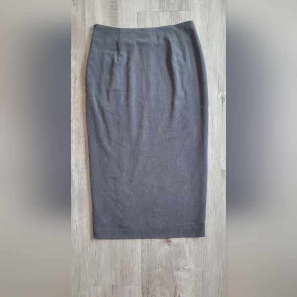 Venus Gray Pencil Midi Skirt With Front Leg Slit Size 6 Medium - Picture 5 of 6